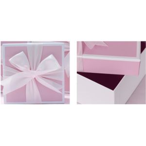 300gsm Ribbon UV Coating CMYK Recycled Paper Gift Boxes