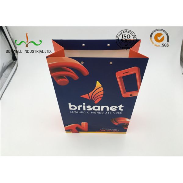 Kraft Recyclable Gift Cardboard Shopping Bags Custom Brand Logo Printing