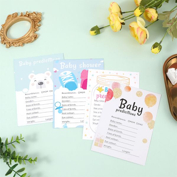 25Pcs Baby Predictions And Advice Cards For Boys or Girls Gender Neutral Baby Shower Party