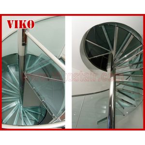Spiral StaircaseVH35S Glass Railing Tread Glass Aluminum Stair Curved Glass