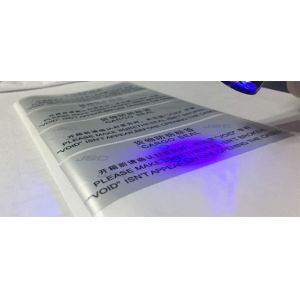 PET Tamper Proof Security Labels Fluorescent / UV Light Invisible