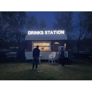 Sunset Wine Country Folding Window Capturing Twilight Across Vineyard Rows