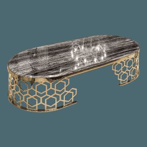 60cm Italian Style Coffee Table 0.65m Titanium Steel Frame
