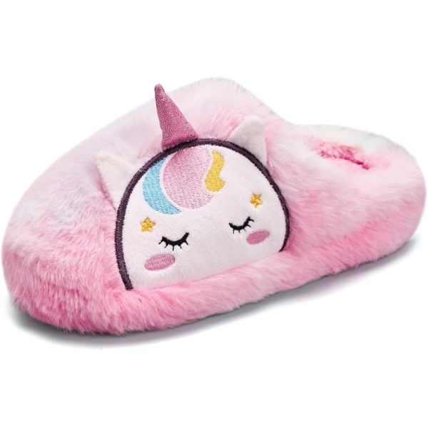 High-Density Memory Foam Kids Indoor Slippers with Breathable Faux Fur Lining and Odor Prevention