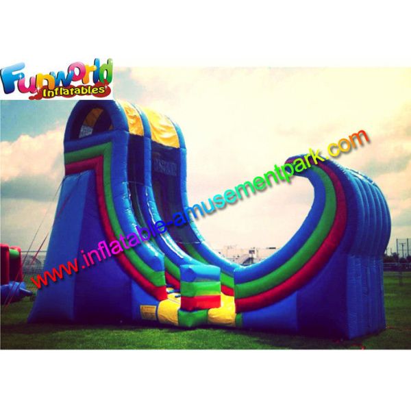 Durable Giant Commercial Inflatable Slide Plato 0.55 PVC With Air Blower