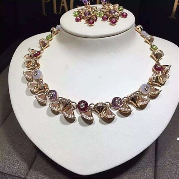 Buy Luxury jewelry Factory B Colored gemstone  necklace 18k gold white gold yellow gold rose gold  diamond  necklace at wholesale prices
