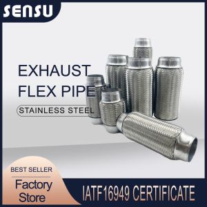 45X250mm Stainless Steel Auto Exhaust Flexible Pipe Inside Interlcok