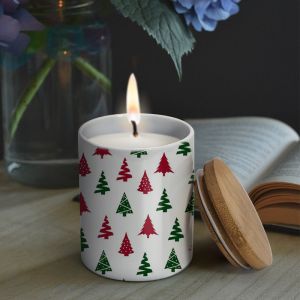 Blanks White Ceramic Candle Jar With Bamboo Lid 300ml Capacity