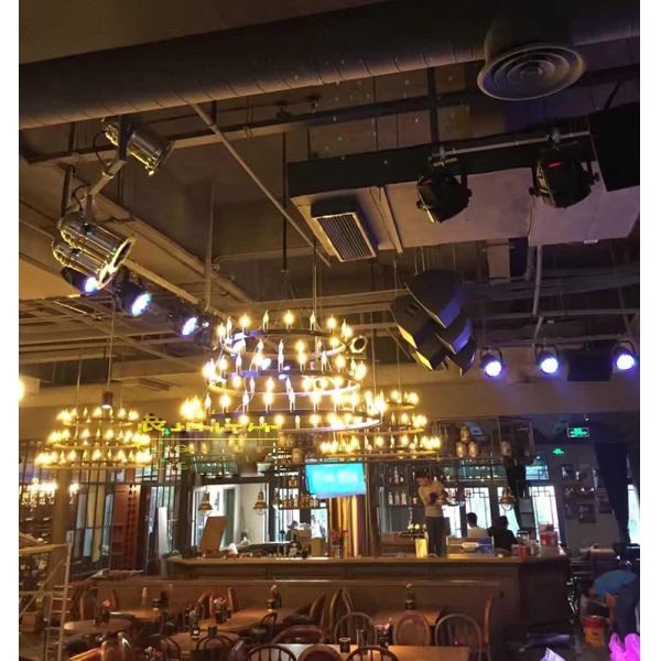 Wrought iron Chandelier art retro industrial Black LOFT restaurant bar clothing candle Chandelier(WH-CI-116)