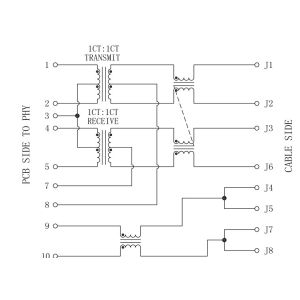 MIC64013-5180T | LPJ0104GENL RJ45 Modular Jack 10/100Base-Tx Ethernet