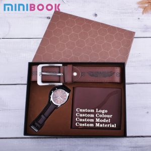 Quality Unisex Daily Life Minibook Men's Gift Sets Watch Wallet and Sets in Exquisite Packaging for sale