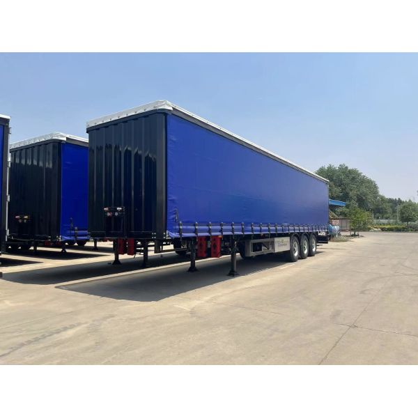 1310mm Wheel Base Dry Van Cargo Curtain Side Semi Trailer With Jost E100 Landing