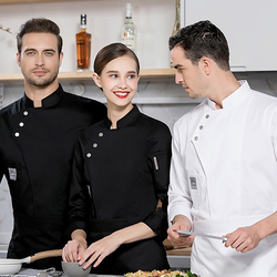 OEM Service Restaurant Costume Bar Kitchen Women Fitted Chef Coat
