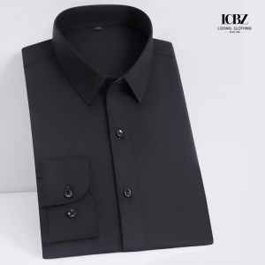 100% Cotton Men's Dress Shirts Stylish Long Sleeve T-Shirt Design in White and