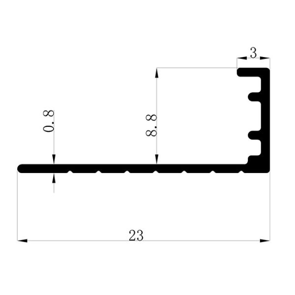 Anodized 8mm Round Edge Tile Trim , Matt Gold Aluminium Corner Strip