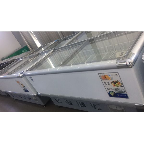 Horizontal island cabinet commercial direct cooling refrigeration and freeze display cabinet