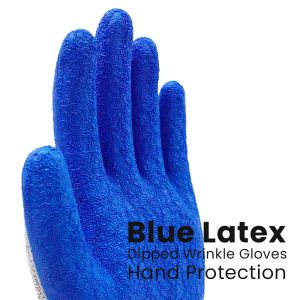 Durable Latex Safety Gloves Wear Resistant Crinkle Latex Rubber Construction