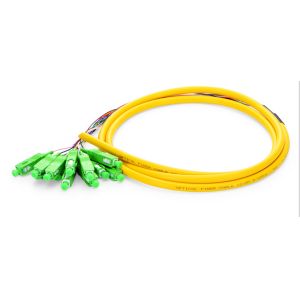 Single Mode Bunch Pigtail Patch Cord 1.5m SC APC 12 Fibers OS2 Yellow Color