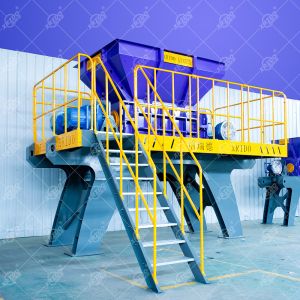 Mobile Double-Shaft Waste Shredder for Plastic Metal Wood