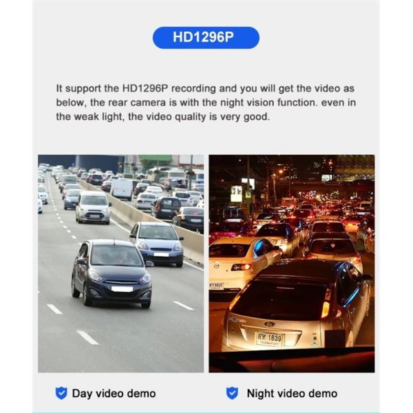 AHD 720P Vehicle Truck 9.66 Inch Screen Dash Cam Recorder DVR 4CH