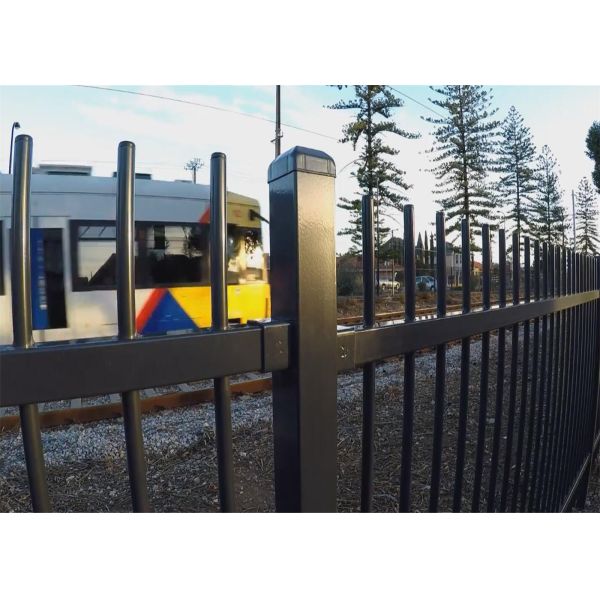Brisbane Tubular Steel Garrison Fencing Panels Supplier Interpon black powder