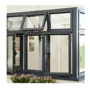 China Double Glazed Black Aluminum Alloy Awning Windows on sale