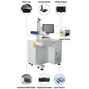 High Precision Desktop Fiber Laser Marking Engraving Machine Stainless Steel