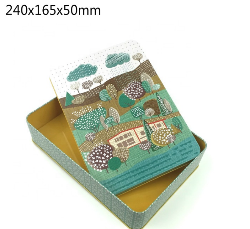 Modern Tinplate Square Metal Can For Candy Cookies Gift