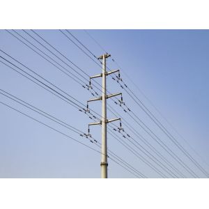 Double / Single Circuit Transmission Tower , Customized Steel Pole Tower