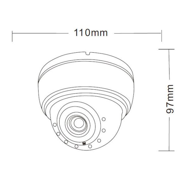 IP66 Analog HD CCTV Camera , 1080p Indoor Dome Security Camera 2MP 20M IR Range