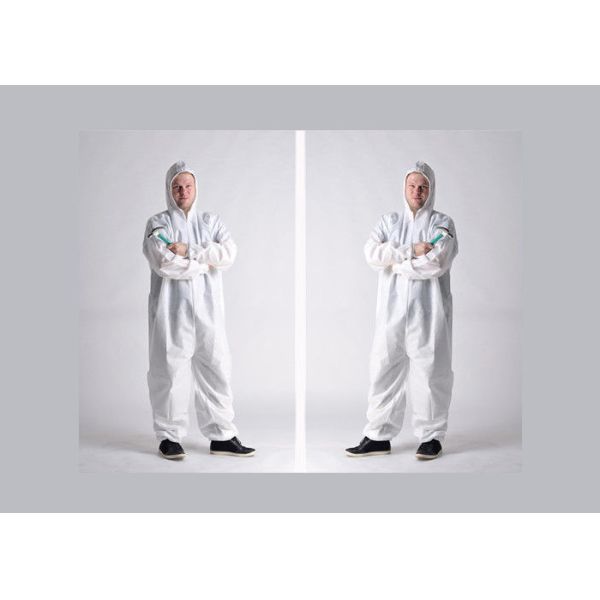 Buy Lightweight Disposable Body Suit , White Disposable Overalls Anti - Shrink at wholesale prices