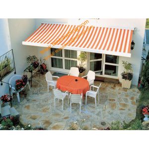 Double Arms Motorized Remote Control Retractable Full Cassette Awning