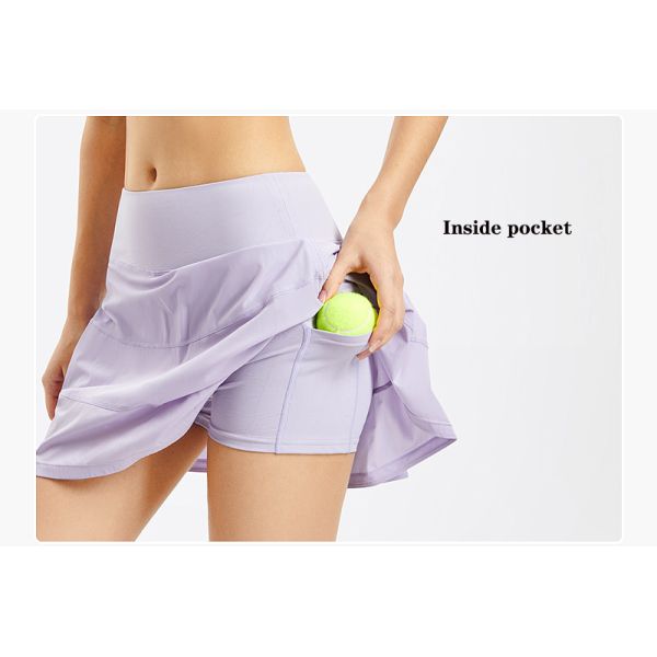 Nylon Womens Golf Clothes Tennis Sports Skort Skirts Pink Printing