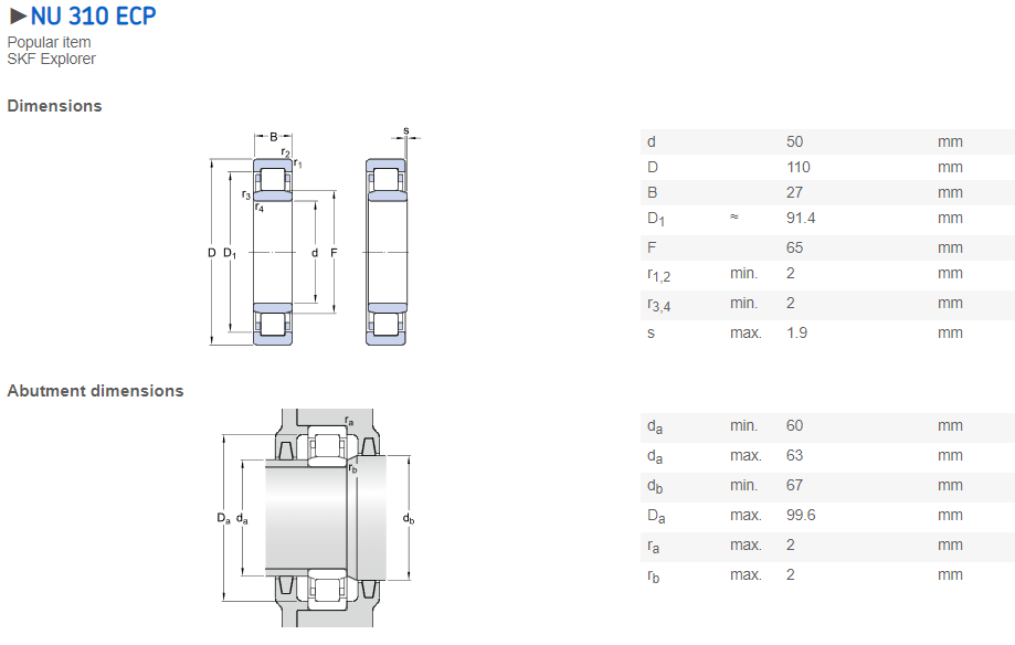 Nylon Cage NU 310 ECP , NU 311 ECP Cylindrical Roller Bearing For Air Compressor