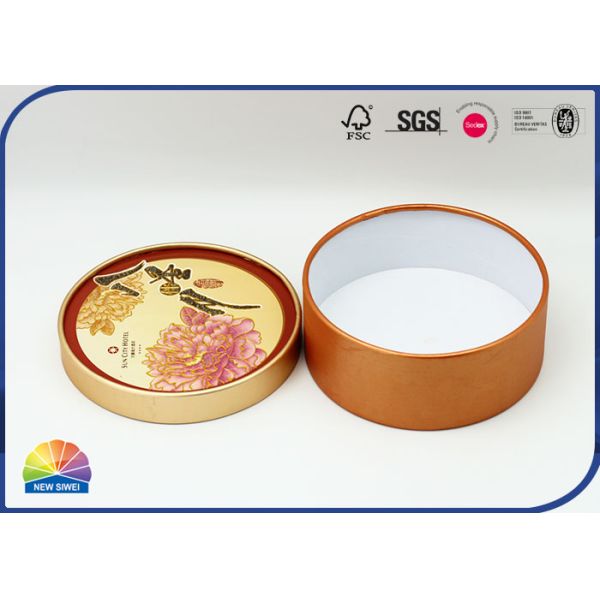 6 Inch Cardboard Tube Mooncake Packaging With Glittering Lid