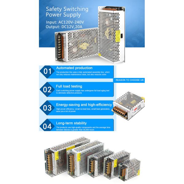SMPS PSU Switching Power Supply DC Adaptor Mode AC Module LCD Switch 12V Power Supplies