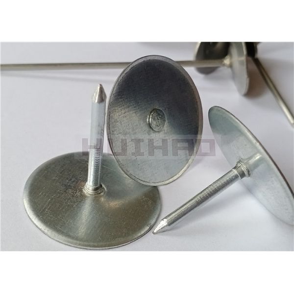 1" Galvanized Steel Cupped Head Weld Pins With Beveled Head For Duct Liner Stud