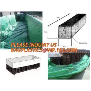 Waste Disposal Dumpster, Open Top Roll Off Drawstring Container Liners, Dumpster