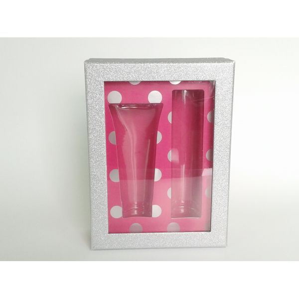 Fashion Glitter Rigid Gift Boxes With Plastic Tray, Customized Coated Paper