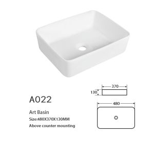 Decorated Rectangular Vessel Sink And Washbasins European Ceramic Basin