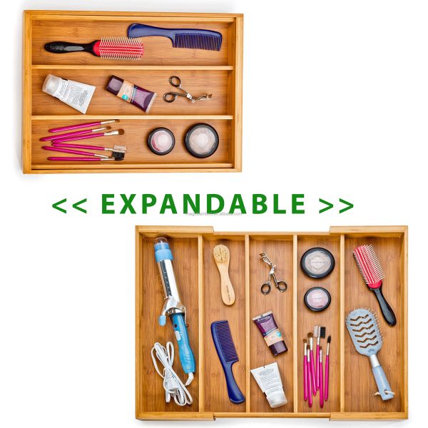 Convenient Bamboo Drawer Organizer for Household Sundries Storage 35.6 x 27.9 x 6.4 cm