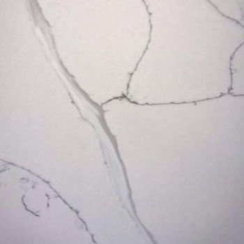 Buy 3200×1800×18MM White Calacatta Quartz Stone Leathered Treatment at wholesale prices