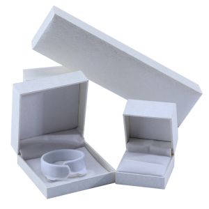 Handmade Eco Cardboard flip white Jewelry Box customizable jewellery box