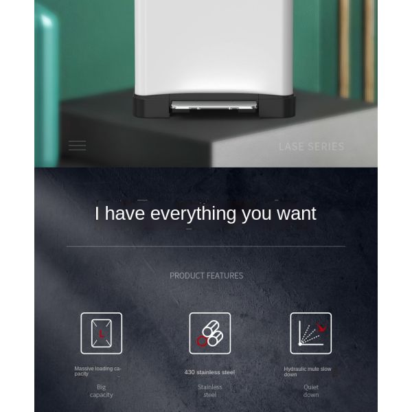 20 Liters 30 Liters 45 Liters Custom Kitchen Large Household Deodorant Commercial Stainless Steel Trash Can with Lid