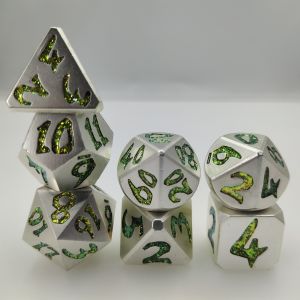 Hand Pouring Gold Plated Surface RPG RPG Dice Set 7 Pcs Polyhedral