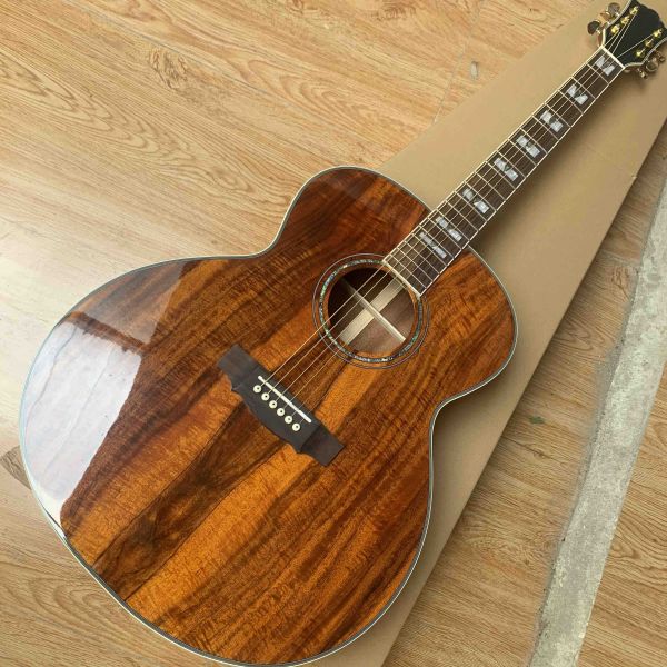 Custom Guilds 43 Inches Jumbo KOA Wood F50 Vintage Acoustic Guitar Gloss Finished Guild Electric Guitar