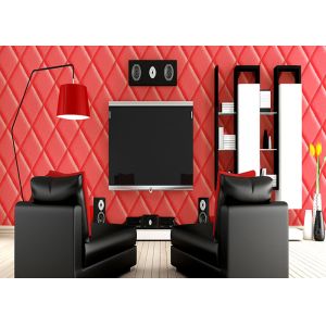 Diamond Pattern High Imitation Leather Wallpaper , Modern Room Wallpaper PVC