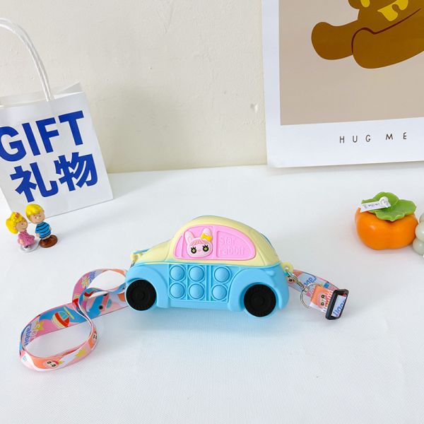 Car Durable Silicone Coin Bag And Lightweight Makeup Bag Perfect Stationery Organizer Crossbody Shoulder Purse Handbag