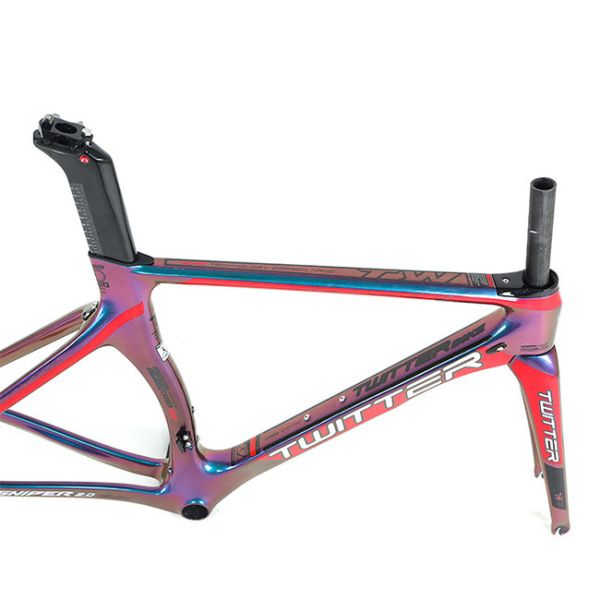 RoHS Certified Carbon Road Bike Frame 51cm With Holographic Color