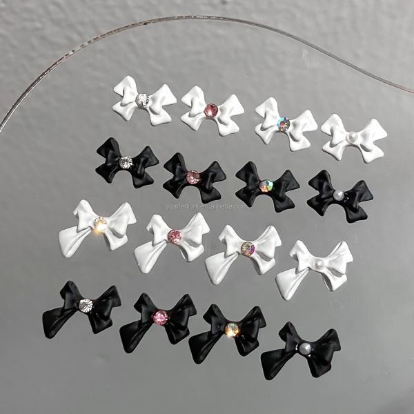 Nail art Charms Accessories colorful frosted 3d nail art bow Beauty nail Art Decorations